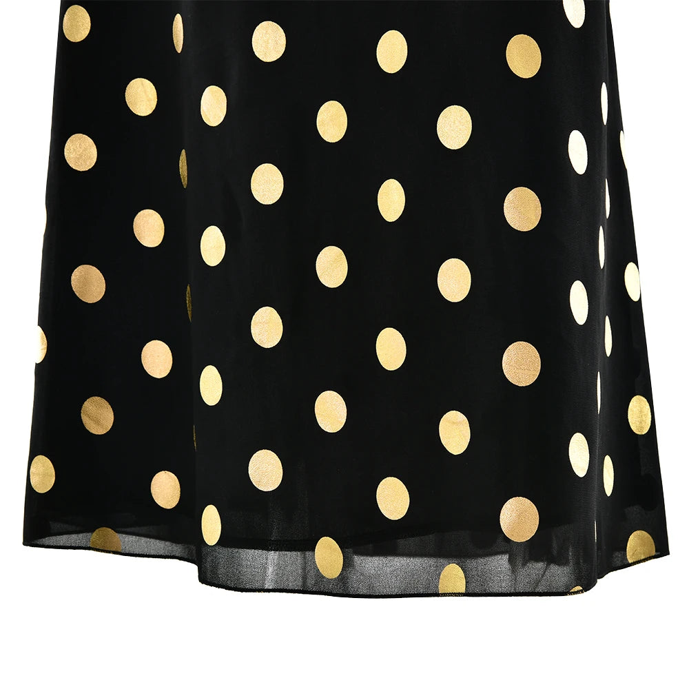 MO Print Polka Dot Halter Women Maxi Dress